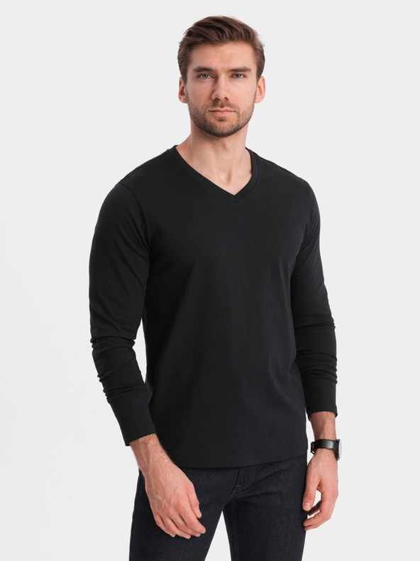 Ombre Clothing Tricou basic negru pentru bărbați Ombre Clothing