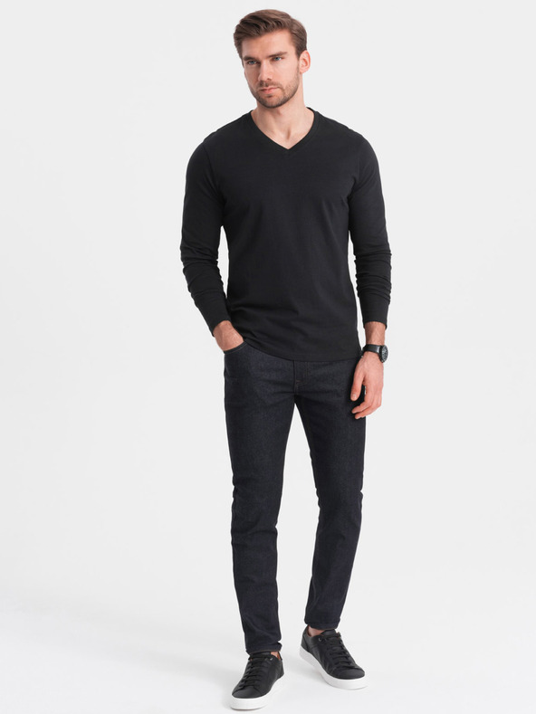 Ombre Clothing Tricou basic negru pentru bărbați Ombre Clothing