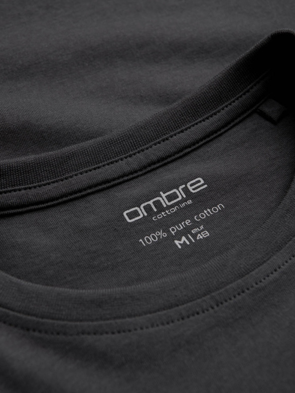 Ombre Clothing Tricou de bază pentru bărbați gri închis Ombre Clothing