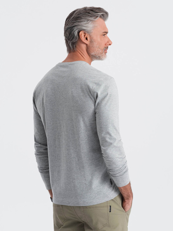 Ombre Clothing Tricou basic gri pentru bărbați Ombre Clothing