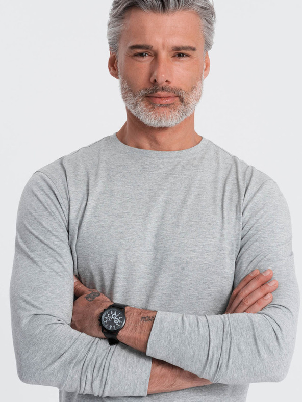 Ombre Clothing Tricou basic gri pentru bărbați Ombre Clothing