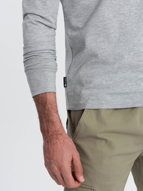 Ombre Clothing Tricou basic gri pentru bărbați Ombre Clothing