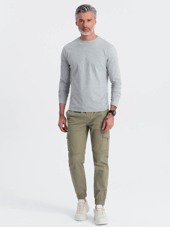 Ombre Clothing Tricou basic gri pentru bărbați Ombre Clothing