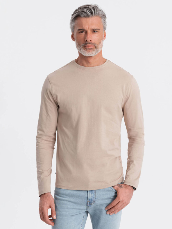 Ombre Clothing Tricou de bază bej pentru bărbați Ombre Clothing