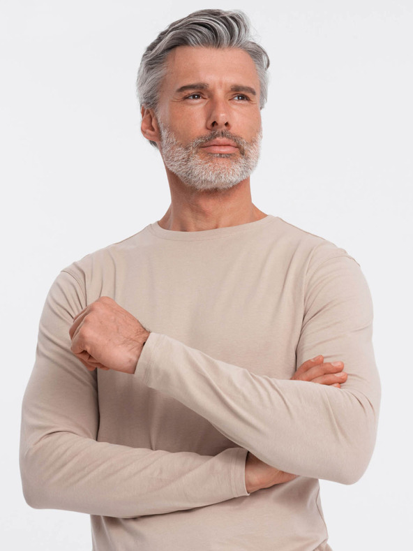 Ombre Clothing Tricou de bază bej pentru bărbați Ombre Clothing