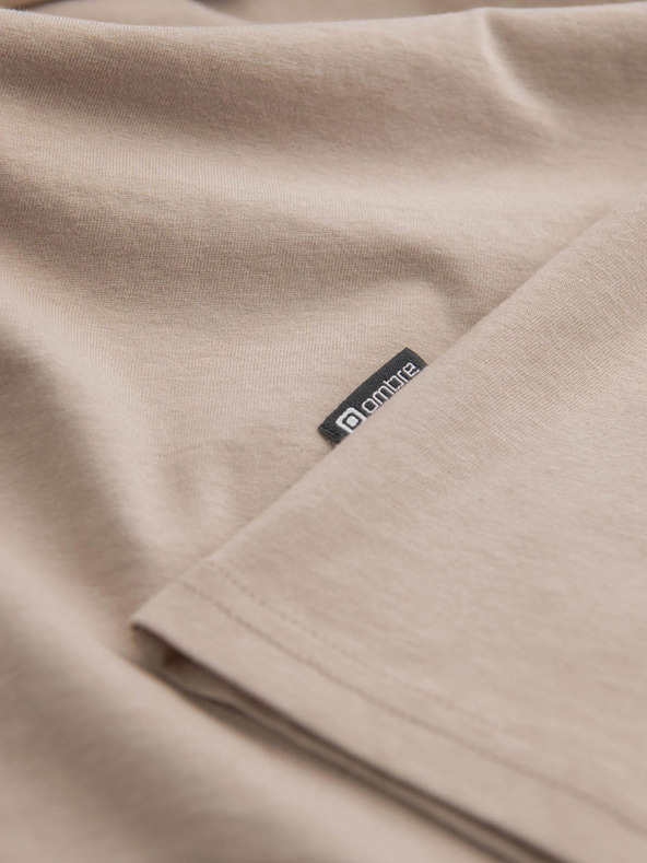 Ombre Clothing Tricou de bază bej pentru bărbați Ombre Clothing