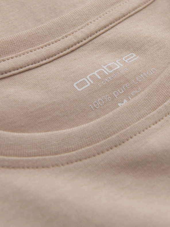 Ombre Clothing Tricou de bază bej pentru bărbați Ombre Clothing