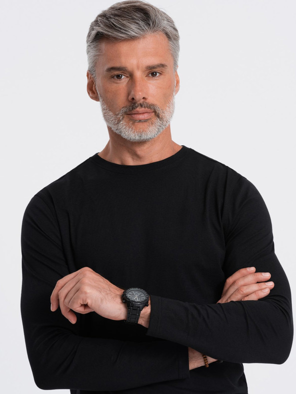 Ombre Clothing Tricou basic negru pentru bărbați Ombre Clothing