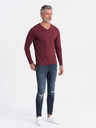 Ombre Clothing Tricou de bază burgundy pentru bărbați Ombre Clothing