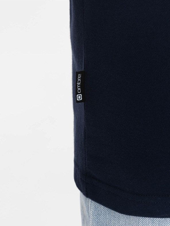 Ombre Clothing Tricou polo albastru închis pentru bărbați Ombre Clothing