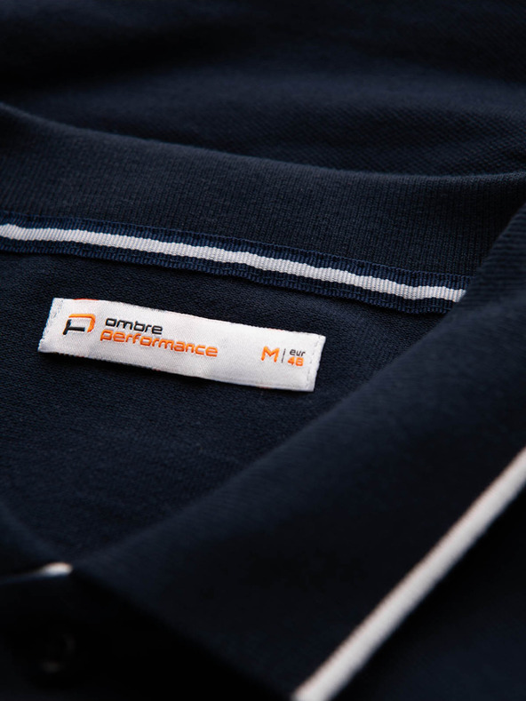 Ombre Clothing Tricou polo albastru închis pentru bărbați Ombre Clothing