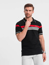 Ombre Clothing Tricou polo negru pentru bărbați Ombre Clothing