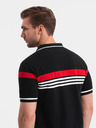 Ombre Clothing Tricou polo negru pentru bărbați Ombre Clothing