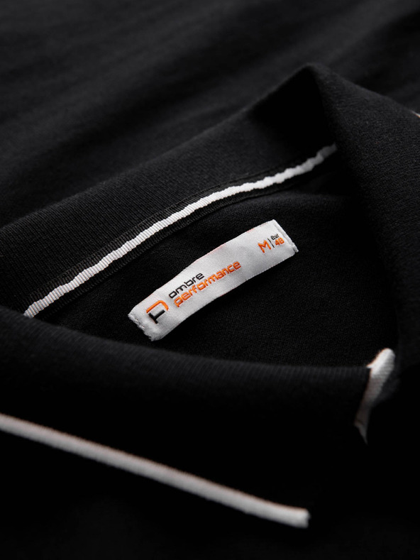 Ombre Clothing Tricou polo negru pentru bărbați Ombre Clothing