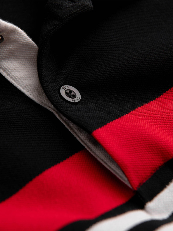 Ombre Clothing Tricou polo negru pentru bărbați Ombre Clothing