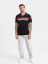 Ombre Clothing Tricou polo negru pentru bărbați Ombre Clothing