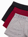 Ombre Clothing Set de trei boxeri bărbătești în culorile gri, burgundy și negru Ombre Clothing