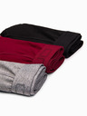 Ombre Clothing Set de trei boxeri bărbătești în culorile gri, burgundy și negru Ombre Clothing