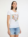 Guess Triangle Flowers Tricou