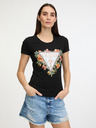 Guess Triangle Flowers Tricou