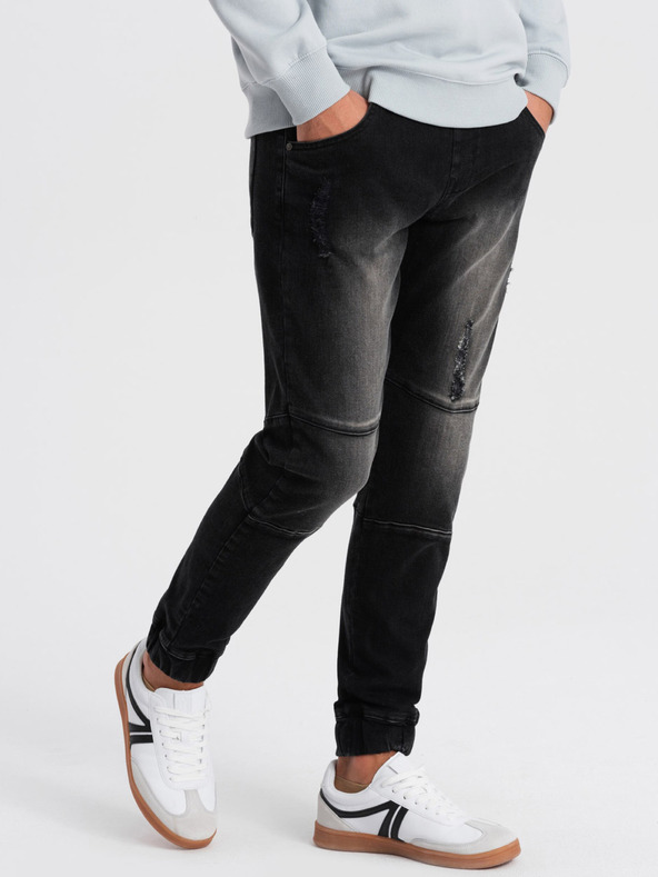 Ombre Clothing Blugi negri pentru bărbați Ombre Clothing
