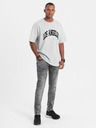 Ombre Clothing Blugi slim fit gri pentru bărbați Ombre Clothing