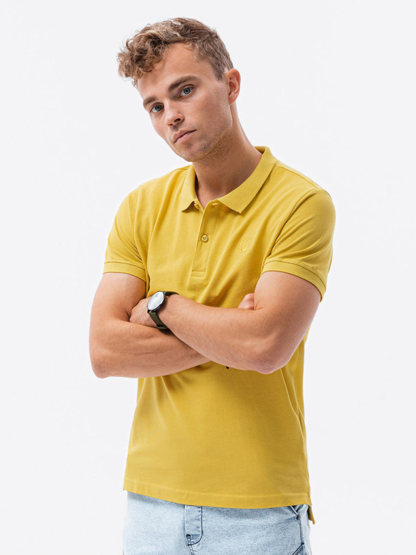 Ombre Clothing Tricou polo galben pentru bărbați Ombre Clothing