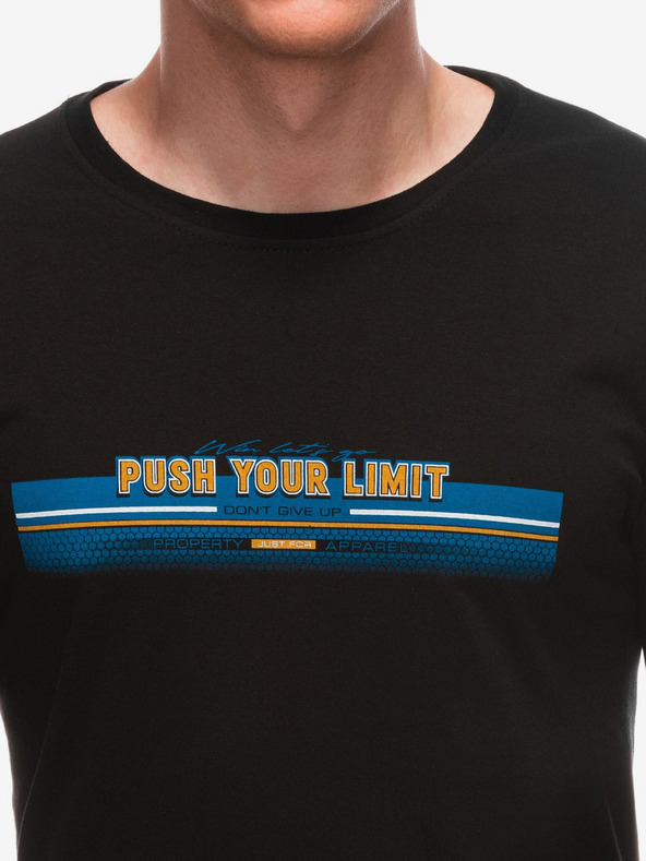 Edoti Tricou imprimat negru pentru bărbați Edoti