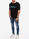 Edoti Tricou imprimat negru pentru bărbați Edoti
