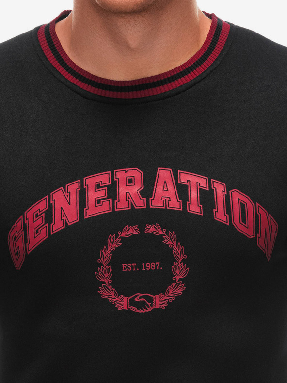 Edoti Hanorac roșu și negru imprimat pentru bărbați Edoti