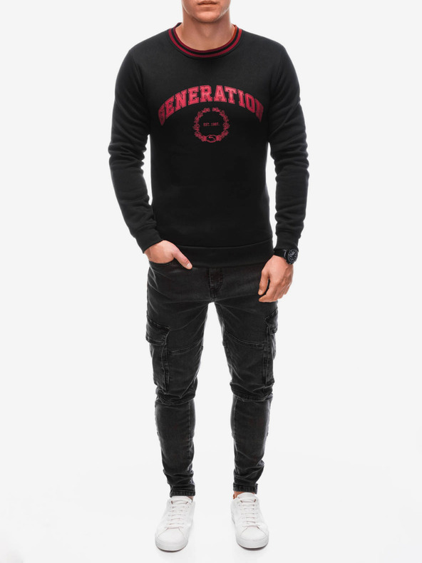 Edoti Hanorac roșu și negru imprimat pentru bărbați Edoti