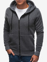 Edoti Hanorac cu glugă și fermoar pentru bărbați gri închis Edoti