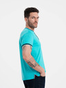 Ombre Clothing Cămașă cu nasturi turcoaz pentru bărbați Ombre Clothing