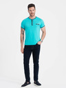 Ombre Clothing Cămașă cu nasturi turcoaz pentru bărbați Ombre Clothing