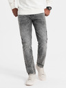 Ombre Clothing Blugi bărbătești cu croială dreaptă gri Ombre Clothing