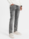 Ombre Clothing Blugi bărbătești cu croială dreaptă gri Ombre Clothing