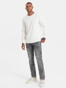 Ombre Clothing Blugi bărbătești cu croială dreaptă gri Ombre Clothing