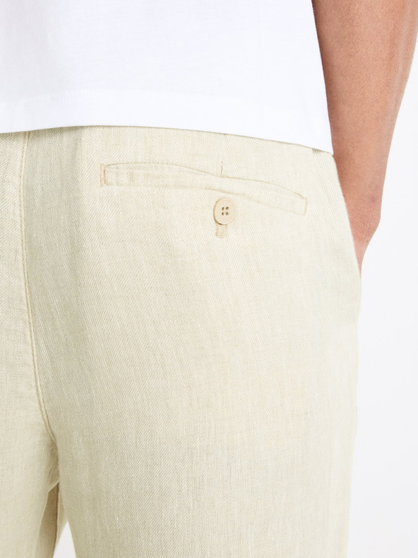 Celio Pantaloni din in bej pentru bărbați Celio Dolinus