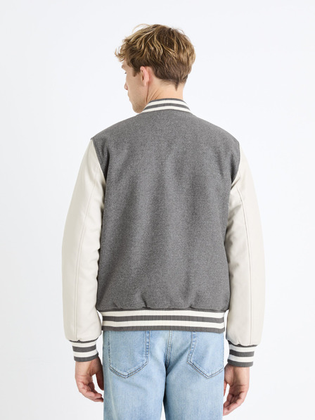 Celio Bomber din amestec de lână crem și gri pentru bărbați de la Celio Fuvarsi