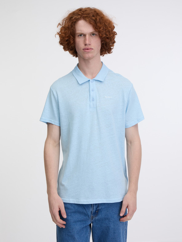 Pepe Jeans Tricou polo albastru deschis pentru bărbați Pepe Jeans Faren