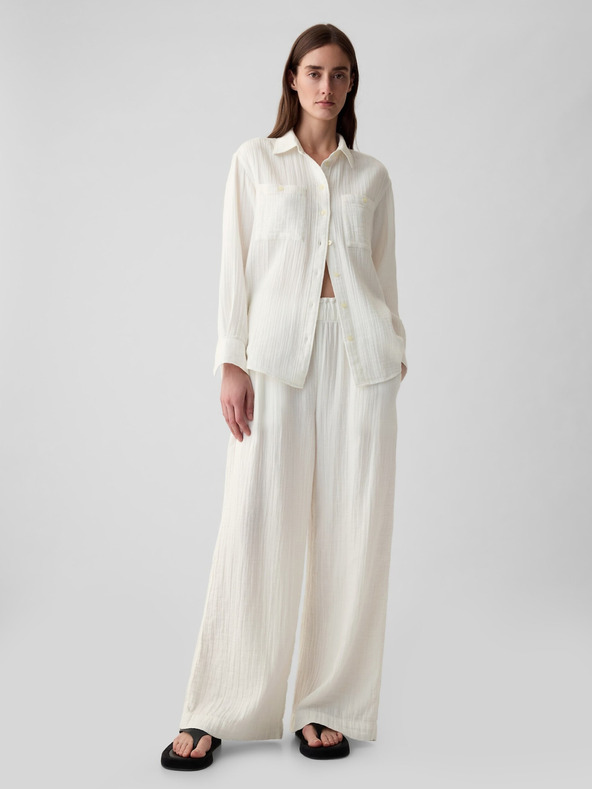 GAP Pantaloni din muselină wide leg GAP