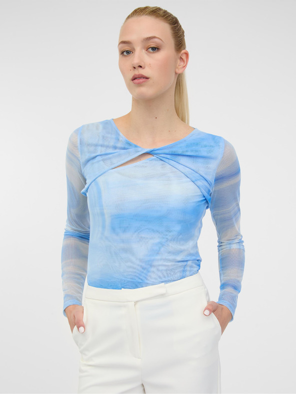 Orsay Tricou cu mânecă lungă cu model albastru pentru femei ORSAY