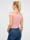 Orsay Tricou roz deschis cu mânecă scurtă pentru femei cu aplicații ORS