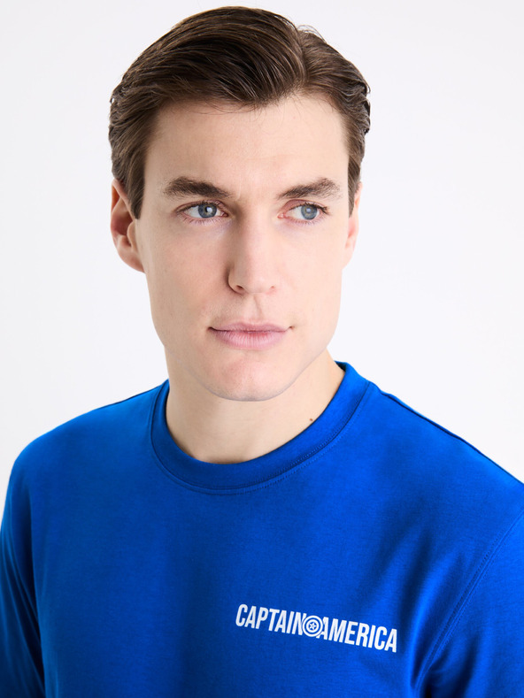 Celio Tricou imprimat Celio Marvel Captain America albastru pentru bărbați