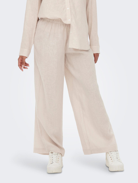 ONLY Pantaloni largi din in crem ONLY Tokyo