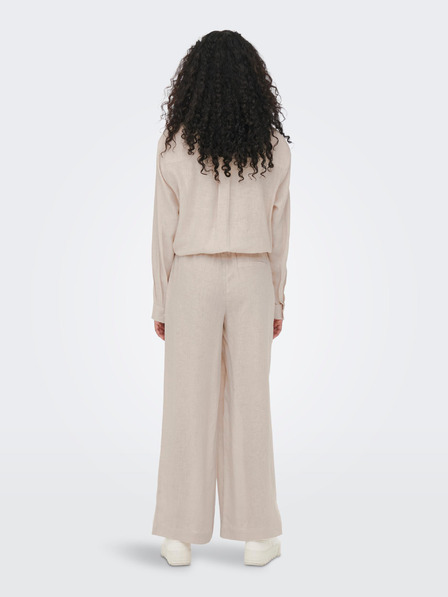 ONLY Pantaloni largi din in crem ONLY Tokyo