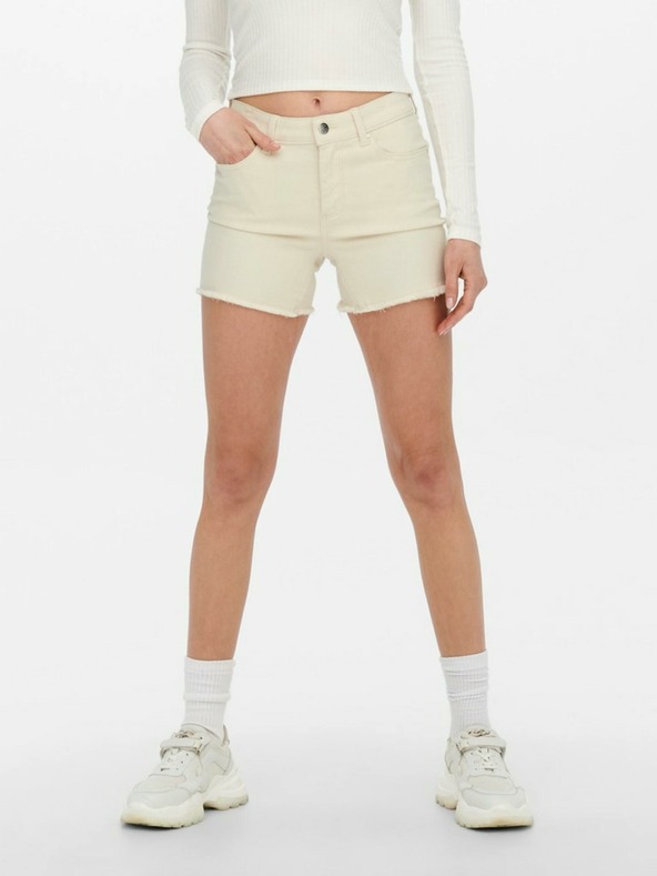ONLY Pantaloni scurți din denim pentru femei crem ONLY Blush