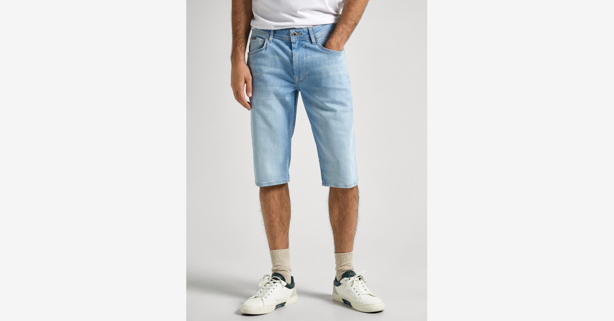 Pantaloni scurți din denim albaștri pentru bărbați Pepe Jeans