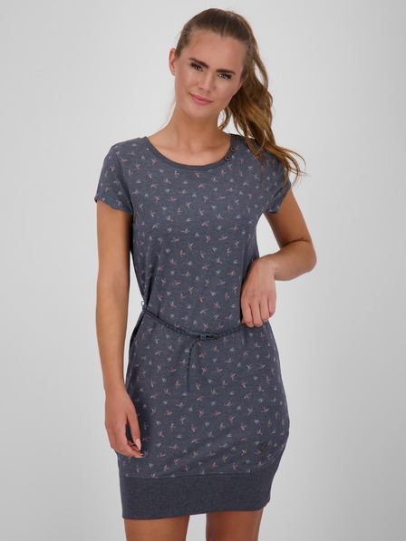 Alife and Kickin Rochie scurtă cu model gri închis pentru femei, cu curea Alife and Kickin