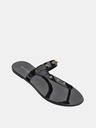 Zaxy Flip flop negru lucios cu detalii aurii Zaxy Spike